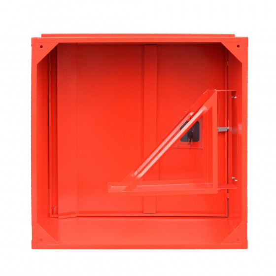 Red metal cassette for fire hose (100x100x100)