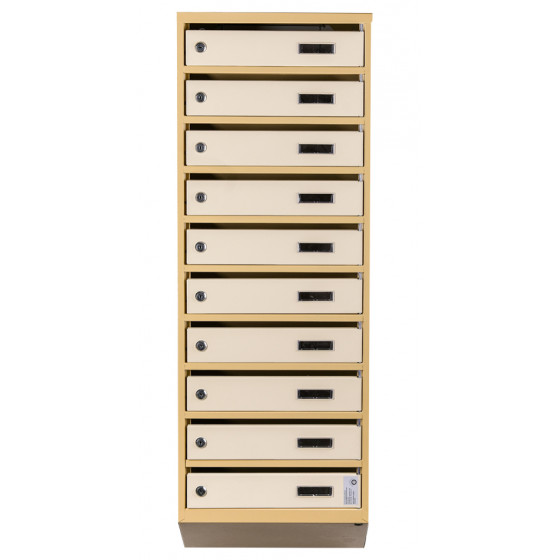 Mailbox for 10 apartments (YP-10-A beige)