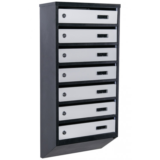 Mailbox for 7 apartments (YP-07-A black-gray)