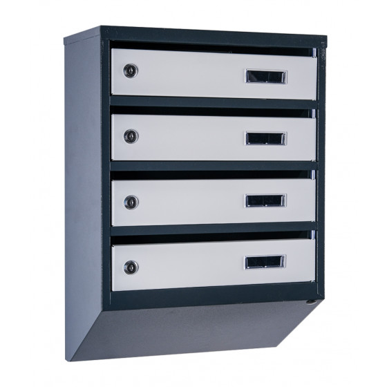Mailbox for 4 apartments (YP-04-A anthracite-gray)
