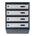 Mailbox for 4 apartments (YP-04-A anthracite-gray)