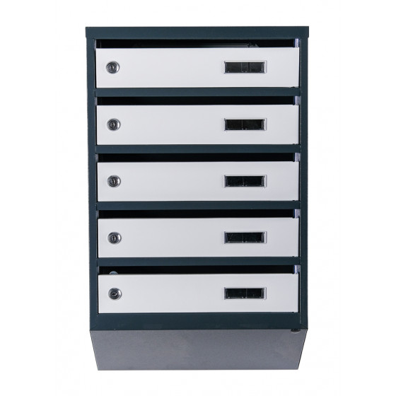Mailbox for 5 apartments (YP-05-A anthracite-gray)