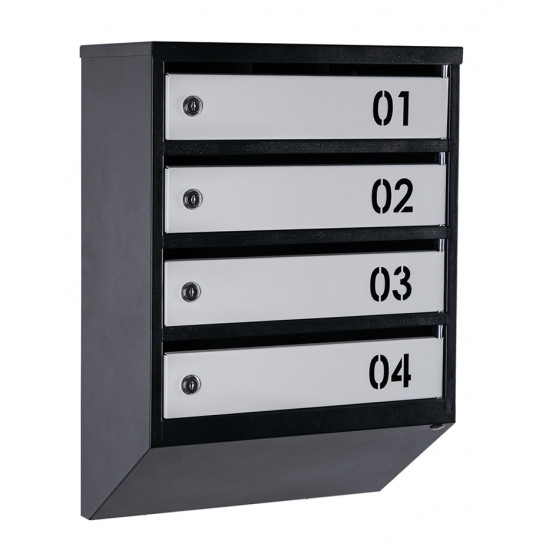 Mailbox for 4 apartments (YP-04-B black-gray)