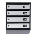 Mailbox for 4 apartments (YP-04-B black-gray)