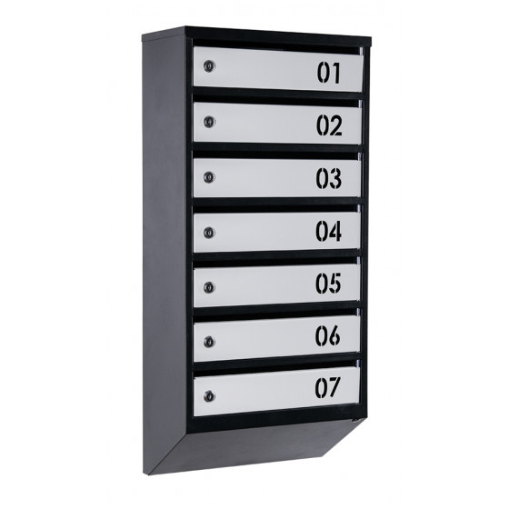 Mailbox for 7 apartments (YP-07-B black-gray)