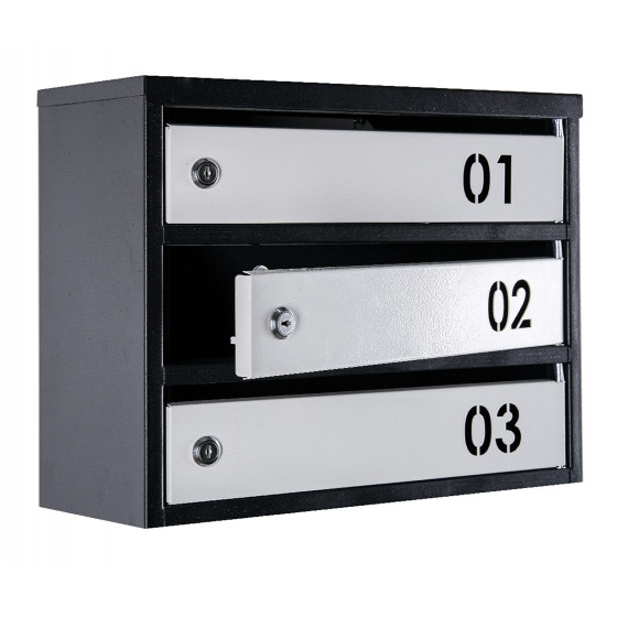 Mailbox for 7 apartments (YP-07-B black-gray)