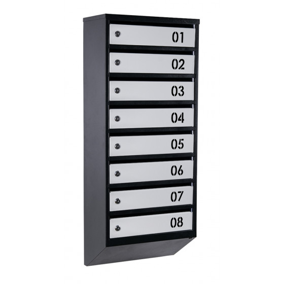 Mailbox for 8 apartments (YP-08-B black-gray)