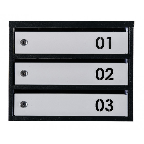 Mailbox for 10 apartments (YP-10-B black-gray)