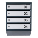 Mailbox for 4 apartments (YP-04-B anthracite-gray)