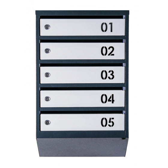 Mailbox for 5 apartments (YP-05-A anthracite-gray)