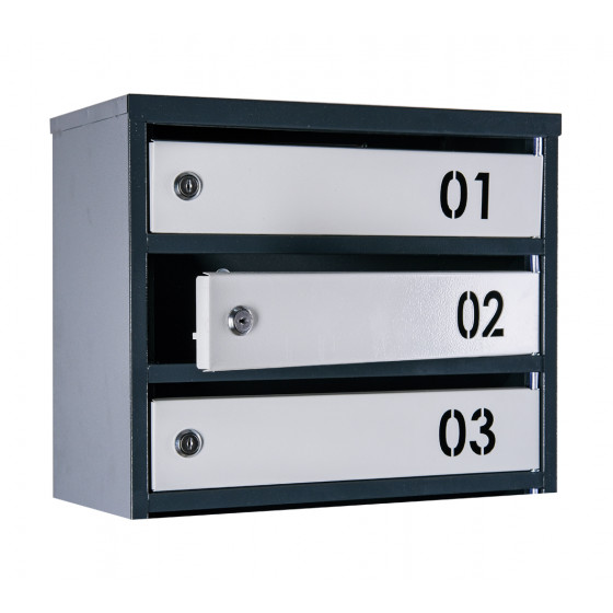 Mailbox for 6 apartments (YP-06-B anthracite-gray)
