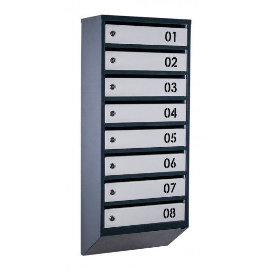 Mailbox for 8 apartments (YP-08-B anthracite-gray)