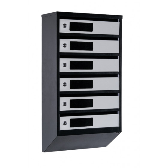 Mailbox for 6 apartments (YP-06-C black-gray)