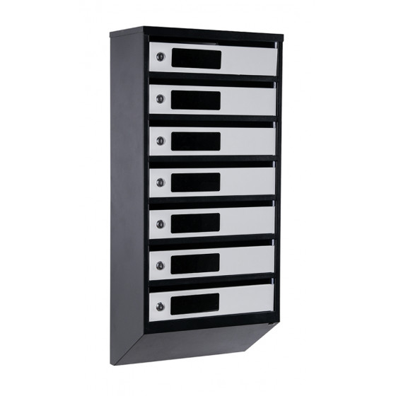 Mailbox for 7 apartments (YP-07-C black-gray)