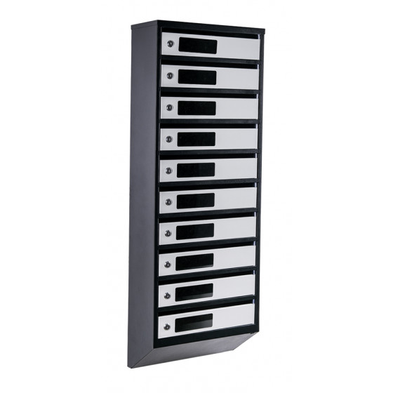 Mailbox for 10 apartments (YP-10-A black-gray)