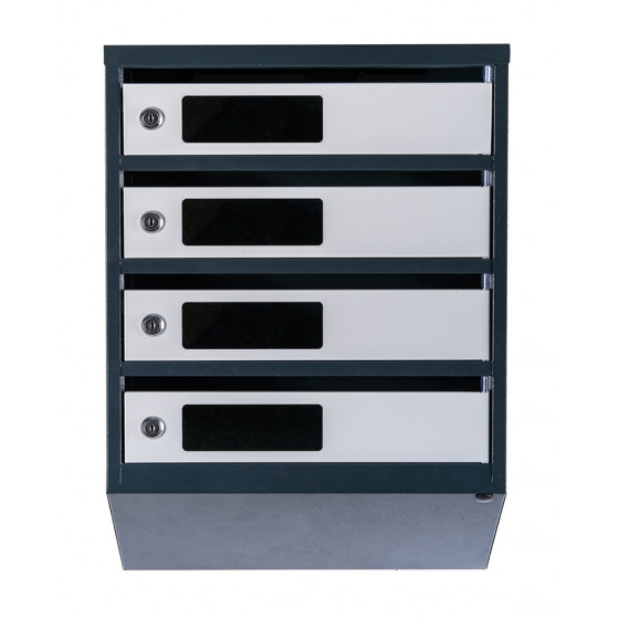 Mailbox for 4 apartments (YP-04-C anthracite-gray)
