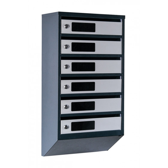 Mailbox for 6 apartments (YP-06-C anthracite-gray)