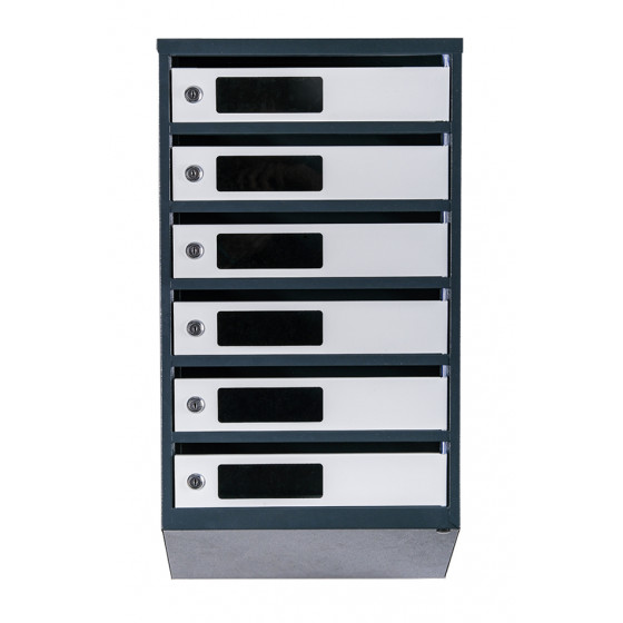 Mailbox for 6 apartments (YP-06-C anthracite-gray)