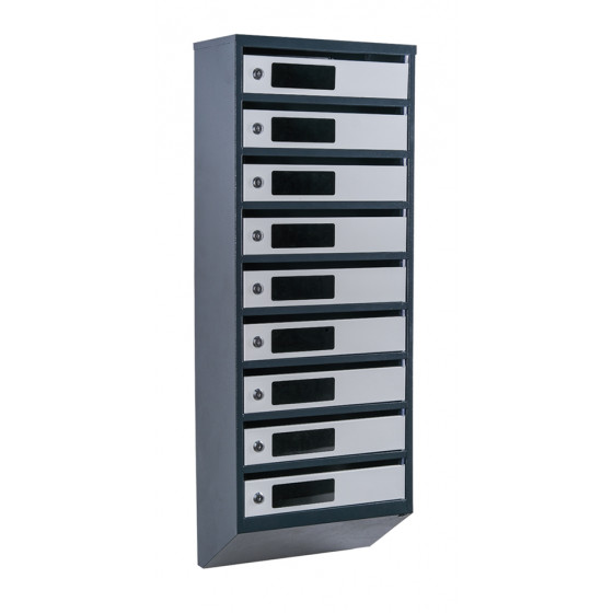 Mailbox for 9 apartments (YP-09-C anthracite-gray)