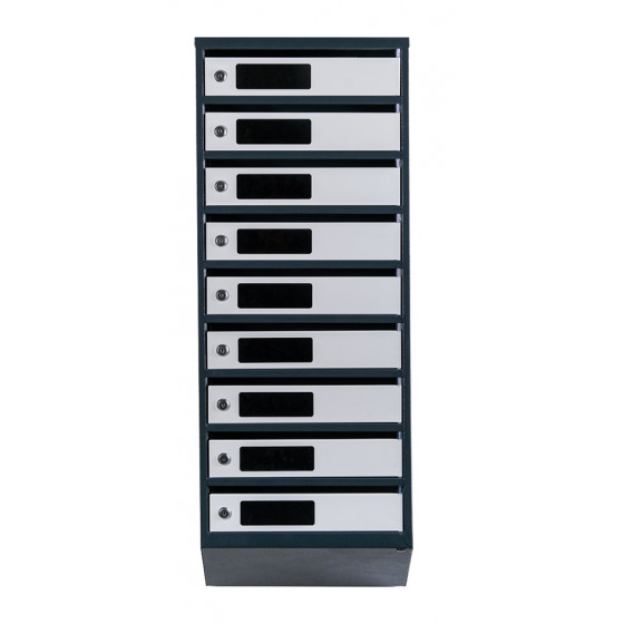 Mailbox for 9 apartments (YP-09-C anthracite-gray)