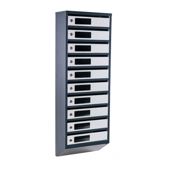 Mailbox for 10 apartments (YP-10-C anthracite-gray)