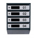 Mailbox for 4 apartments (YP-04-D anthracite-gray)