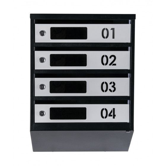 Mailbox for 4 apartments (YP-04-D black-gray)