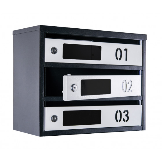 Mailbox for 4 apartments (YP-04-D black-gray)
