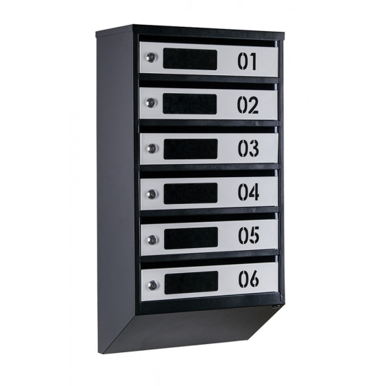 Mailbox for 6 apartments (YP-06-D black-gray)