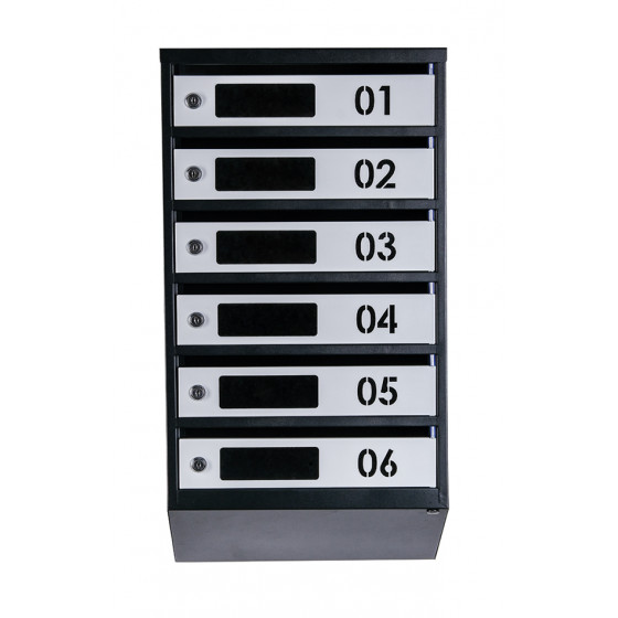 Mailbox for 6 apartments (YP-06-D black-gray)
