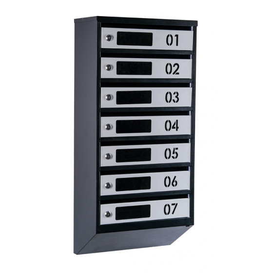 Mailbox for 7 apartments (YP-07-D black-gray)