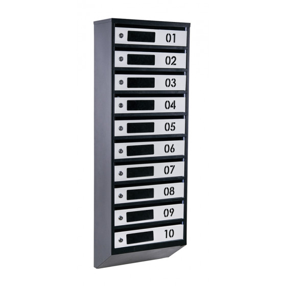 Mailbox for 10 apartments (YP-10-D black-gray)