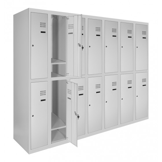Metal wardrobes for changing rooms with an lower shelf SOM np 2/30/7 (2/40/7)