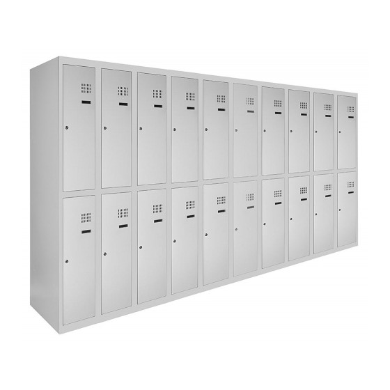 Metal wardrobes for changing rooms with an lower shelf SOM np 2/30/10 (2/40/10)