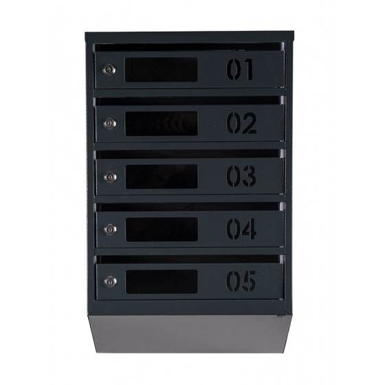 Mailbox for 5 apartments (YP-05-D anthracite)