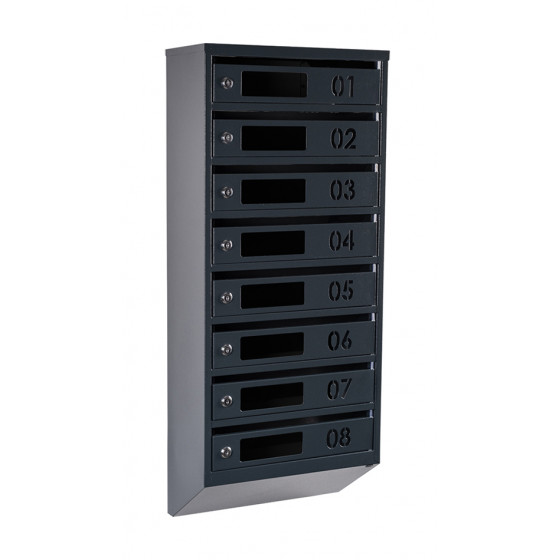 Mailbox for 8 apartments (YP-08-D anthracite)