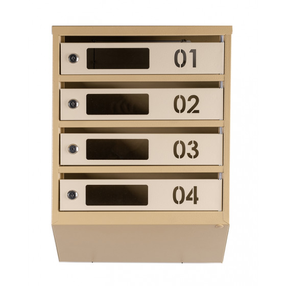 Mailbox for 4 apartments (YP-04-D beige)