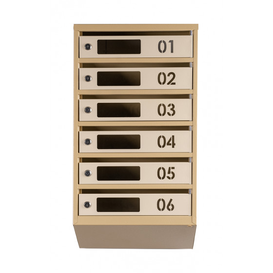 Mailbox for 6 apartments (YP-06-D beige)