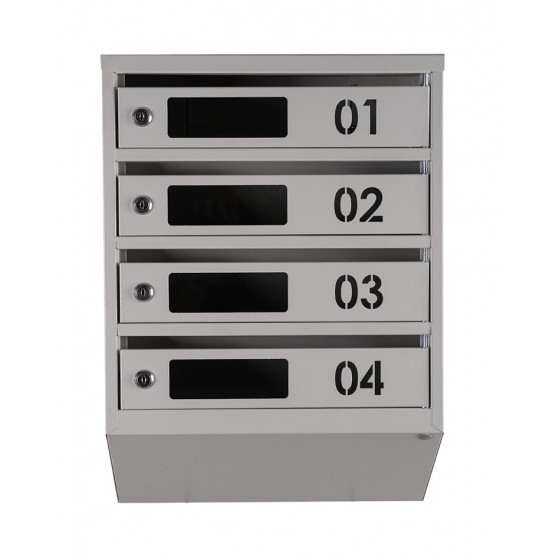 Mailbox for 4 apartments (YP-04-D gray)