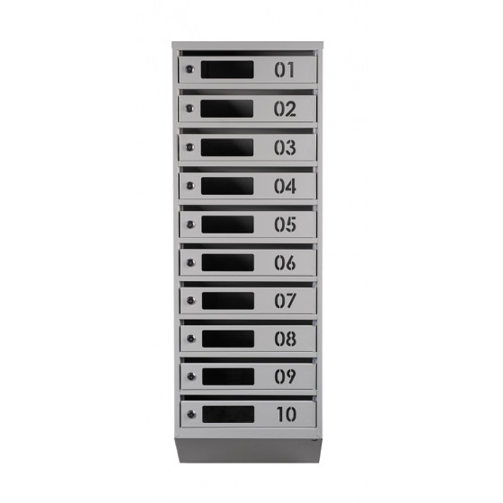Mailbox for 10 apartments (YP-10-D gray)