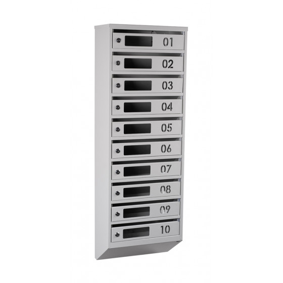 Mailbox for 10 apartments (YP-10-D gray)