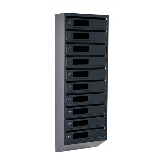 Mailbox for 10 apartments (YP-10-C anthracite-gray)