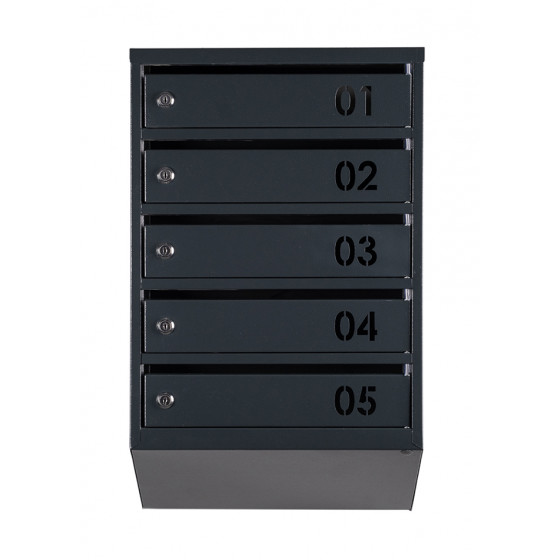 Mailbox for 5 apartments (YP-05-A anthracite)