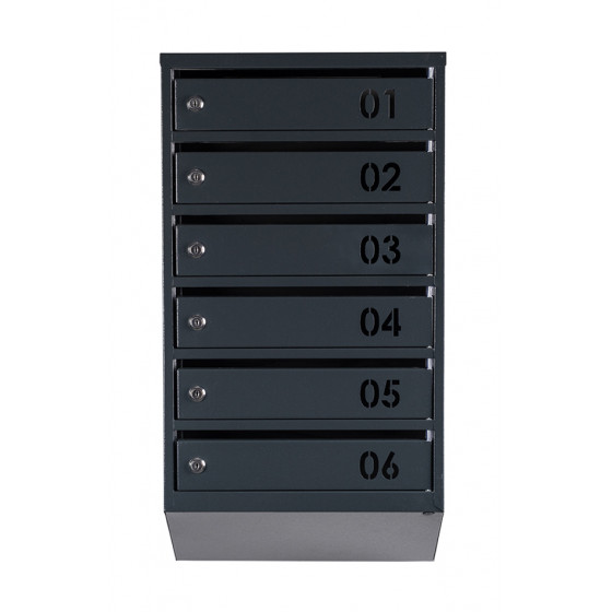 Mailbox for 6 apartments (YP-06-B anthracite)