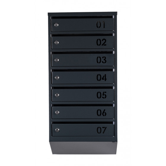 Mailbox for 7 apartments (YP-07-B anthracite)