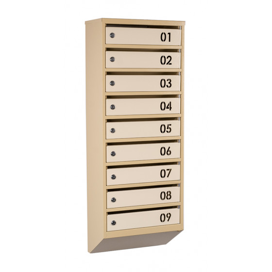 Mailbox for 9 apartments (YP-09-B beige)