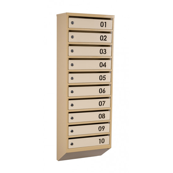 Mailbox for 10 apartments (YP-10-B beige)