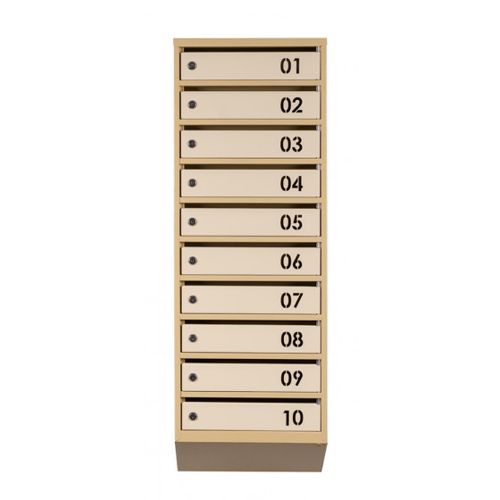 Mailbox for 10 apartments (YP-10-B beige)