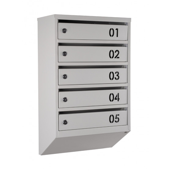 Mailbox for 5 apartments (YP-05-A gray)