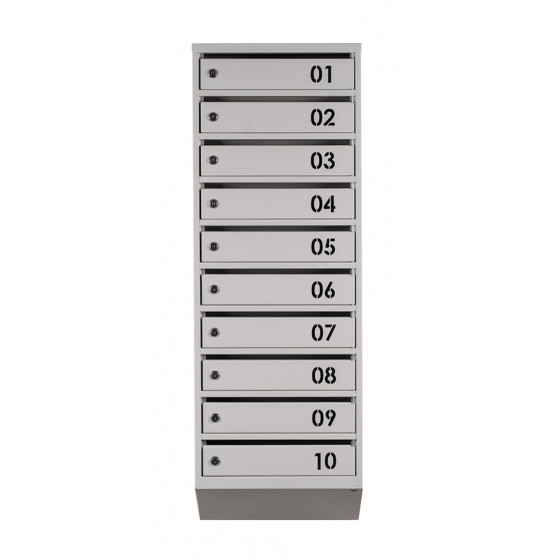 Mailbox for 10 apartments (YP-10-B gray)